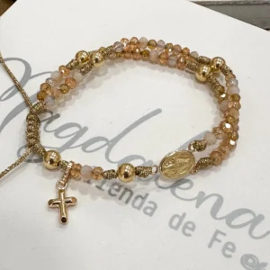 Pulsera Camándula Milagrosa Oro Laminado
