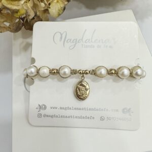 Pulsera Perla del Rio Oro Laminado San Miguel