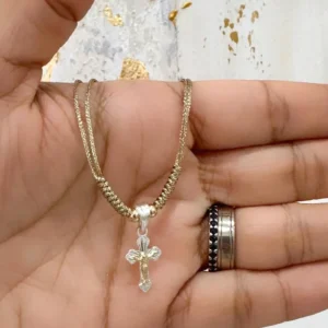 Choker Cruz plata oro