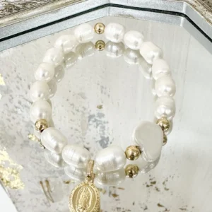 Pulsera de perla Virgen de Guadalupe
