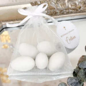 Almendras en bolsa de organza con 5 almendras x 6 unidades