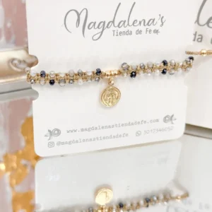Pulsera de San Benito en oro laminado